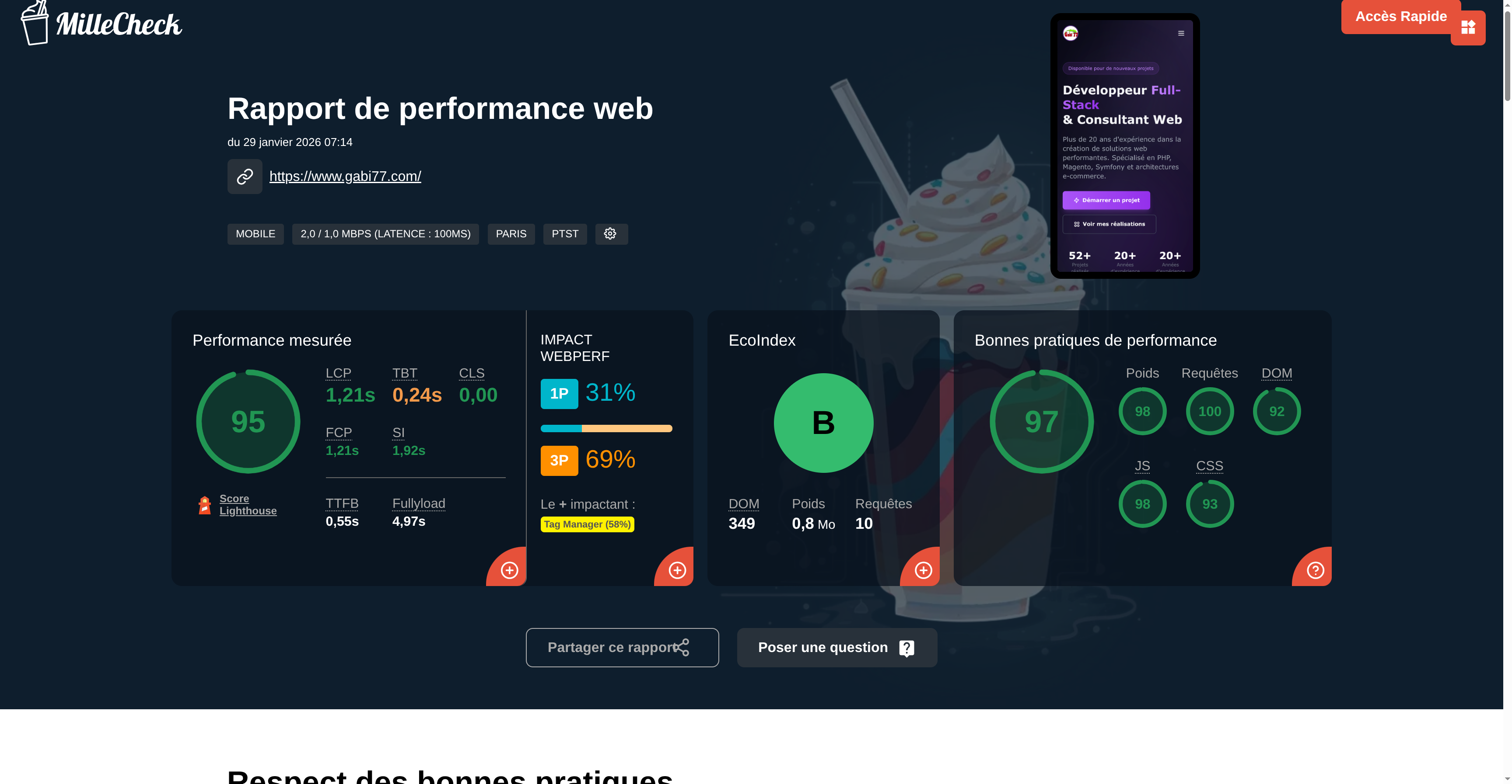 Résultats MilleCheck pour gabi77.com