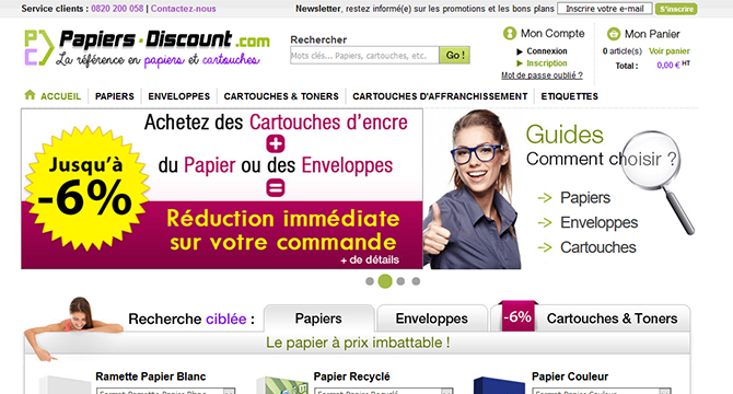 Papier discount Accueil